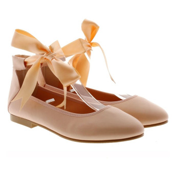 Bailarina lace-up piel ceremonia niña Carrile