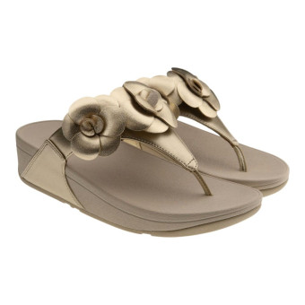 Sandalias dedo doradas flores cuña Fit Flop A4N