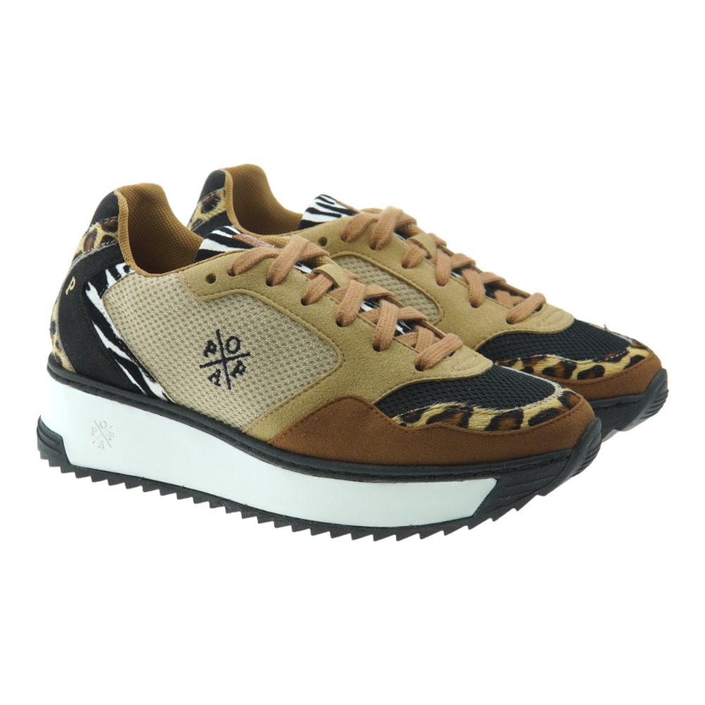 Sneaker plataforma nylon mujer Popa Almanzor Animal