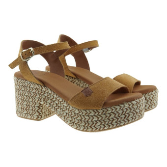 Sandalias Tacón Esparto Popa Arale Serraje