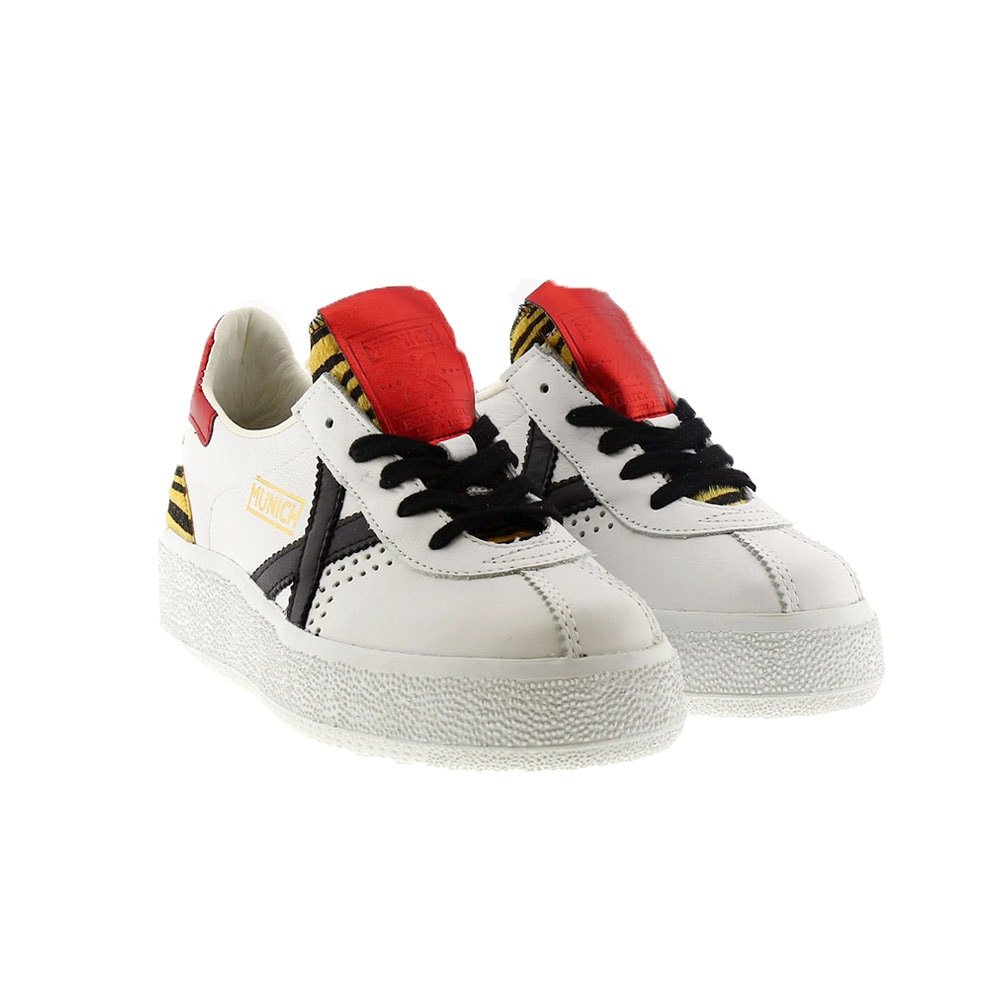 Sneakers blanca plataforma talón print animal Munich Barru Sky 38