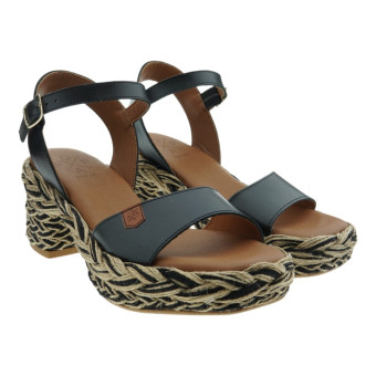 Sandalias tacón esparto Popa Belle Piel