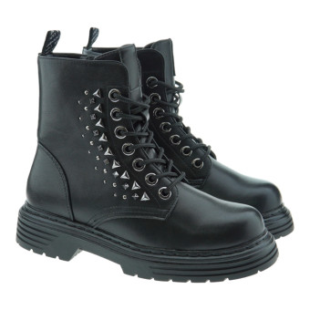 Botin motero acordonado tachas mujer Cafenoir C1FA9303