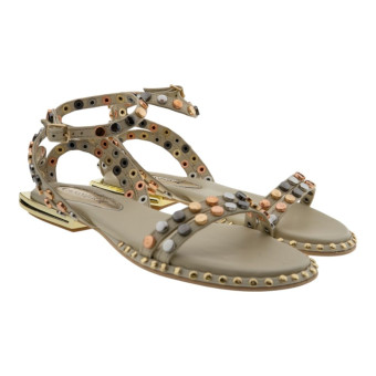 Sandalias Romanas Mujer Tachuelas Multicolor Cafenoir 
