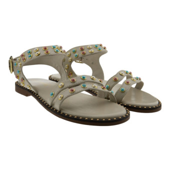 Sandalias Planas Romanas Mujer Tachuelas Cafenoir C1GG1102