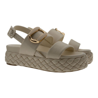 Sandalias Plataforma Mujer Hebilla Dorada Cafenoir C1HH9113