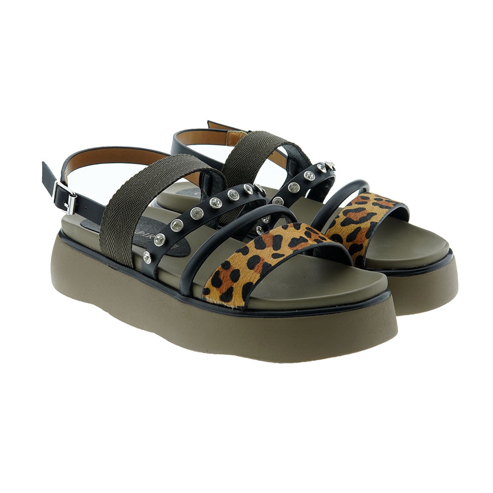 Sandalia plataforma animal print brillantes Cafenoir C1HL9390