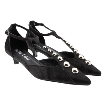 Zapato tacón piel potro tachas Bibilou Carrina Pumps 35