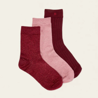 Calcetines mujer brillantes burdeos Moustache Cote2012