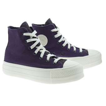 Bota algodón morado plataforma Converse Ctas Lift Hi