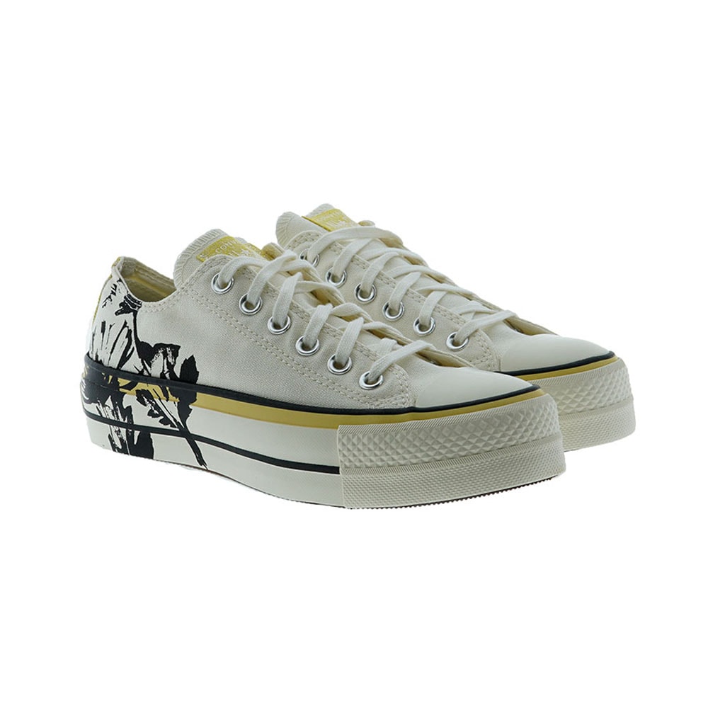 Zapatillas lonas florales plataforma Converse Ctas Lift Ox Egret