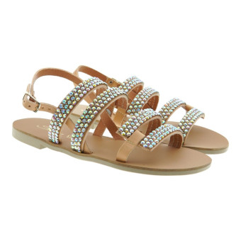 Sandalias Griegas S.Piero Multitiras Cristales E1-112