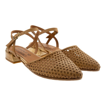 Zapato Plano Destalonado Mujer Trenzado Nature E25251