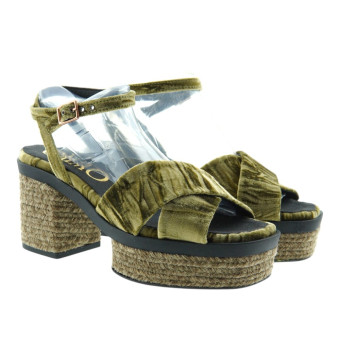 Sandalias Terciopelo Tacón y Plataforma Gaimo Fatima.L