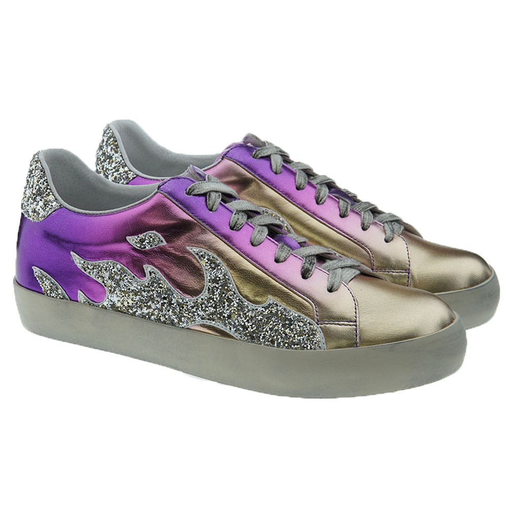 Sneakers mujer metalizadas y glitter Bibilou Gamin 910Z19VK
