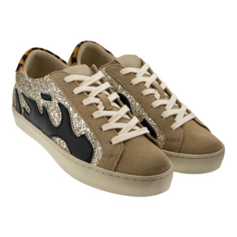Zapatillas doradas mujer glitter Bibilou Gamin D0010S05