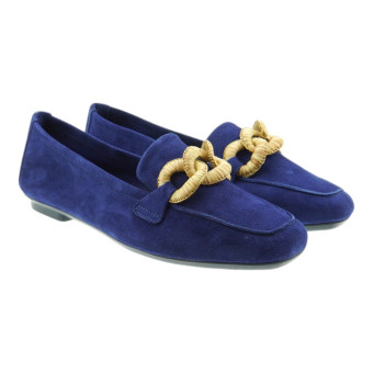 Mocasines Mujer Azules Reqins Hamaya Cuir