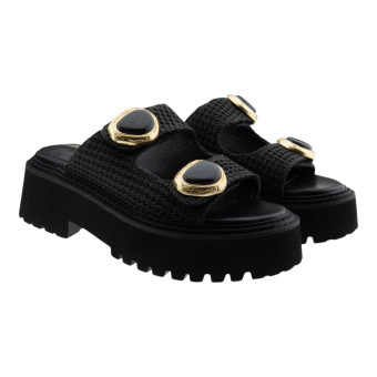 Sandalias plataforma mujer piedras doradas Noa Harmon HEAVEN 9972