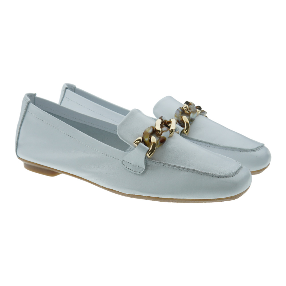 Mocasines piel mujer cadena Reqins Horel Cuir