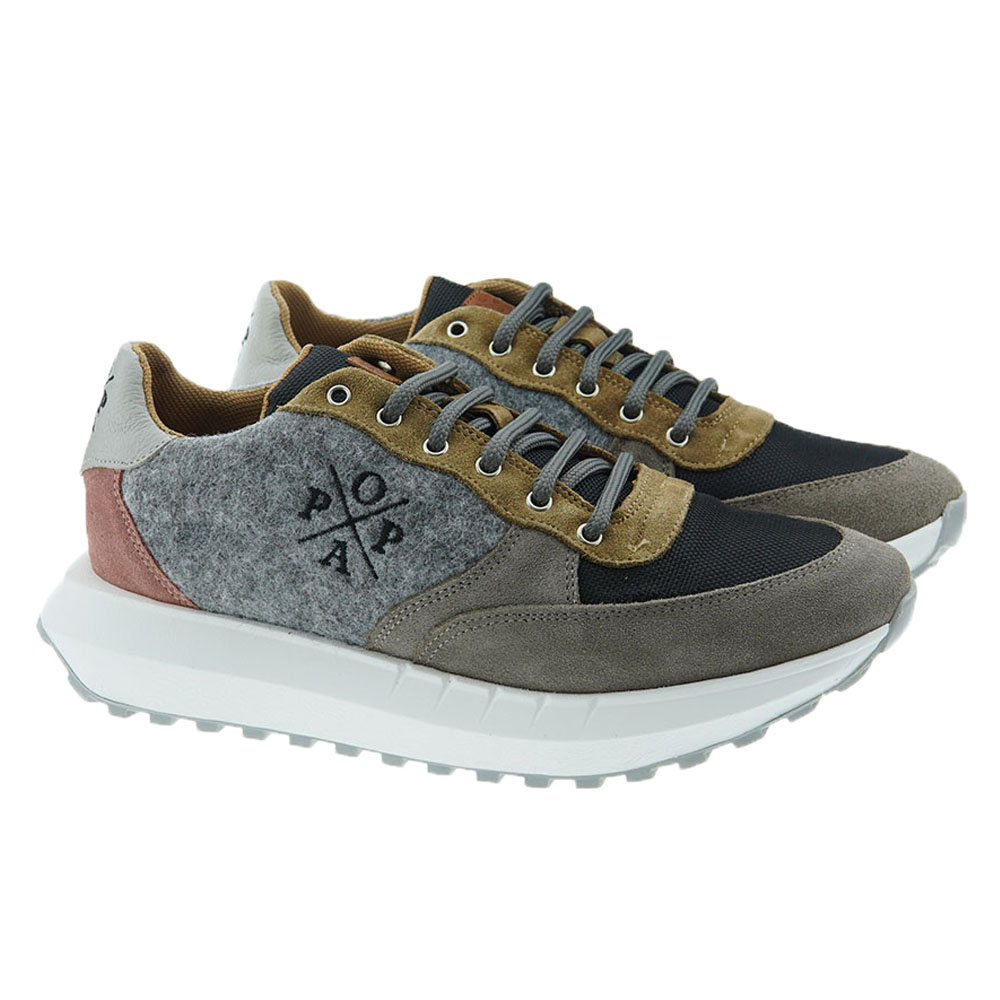 Zapatillas sneakers mujer fieltro y piel Popa Ines