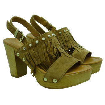 Sandalia flecos con tacón Alpe Ipanema 342711 67 Humus