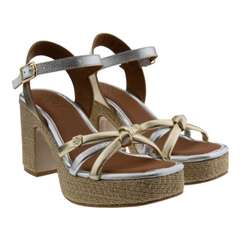 Sandalias tacón mujer metalizadas Popa JOLLA MULTI