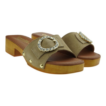 Sandalias tacón bajo madera Carrile Woman Julia