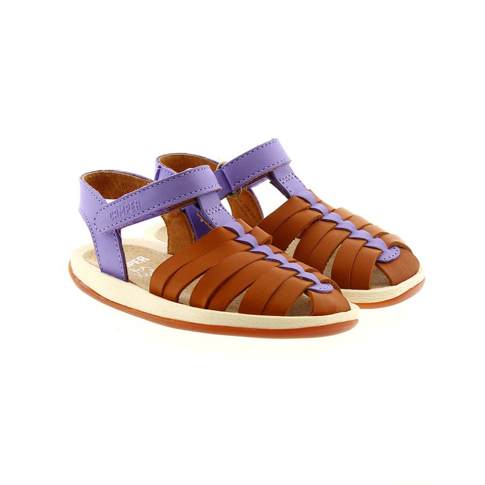 Sandalias cangrejeras piel niña Camper K800335