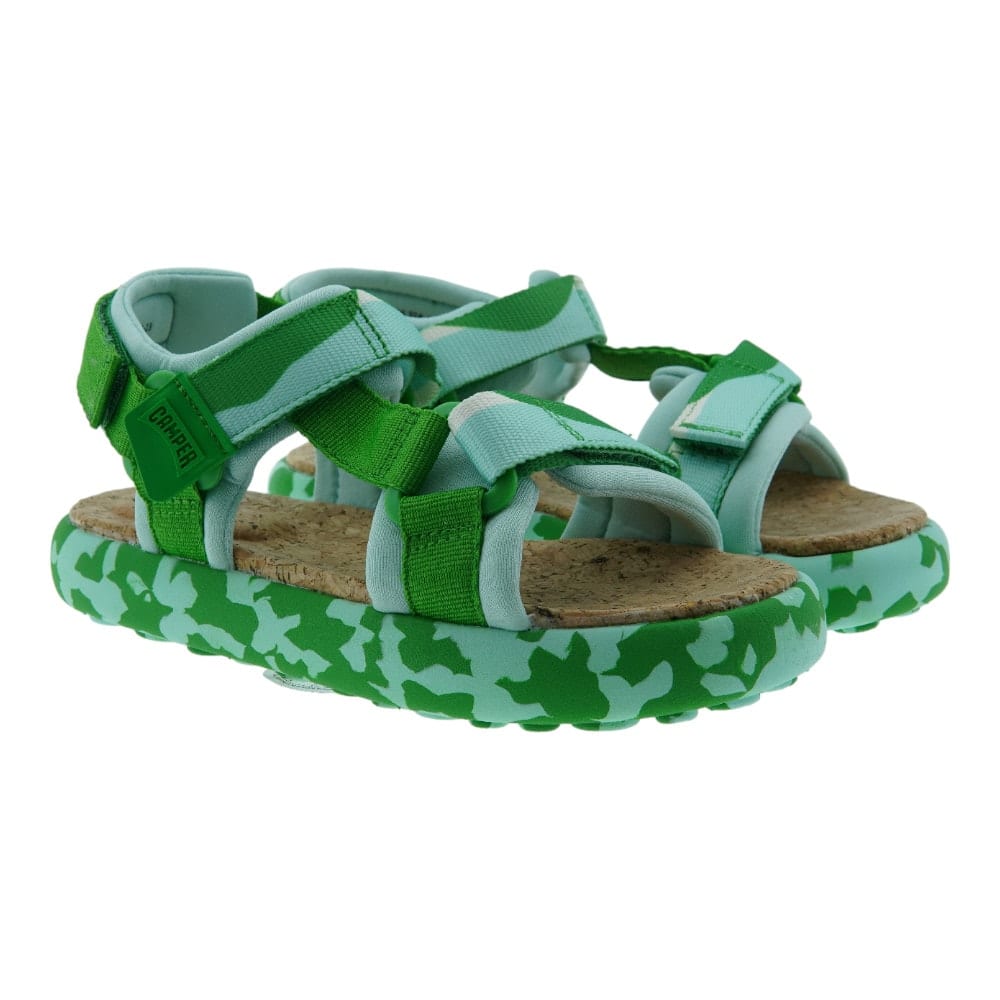 Sandalias Bio Camper Niño Verde y Camuflaje K800579