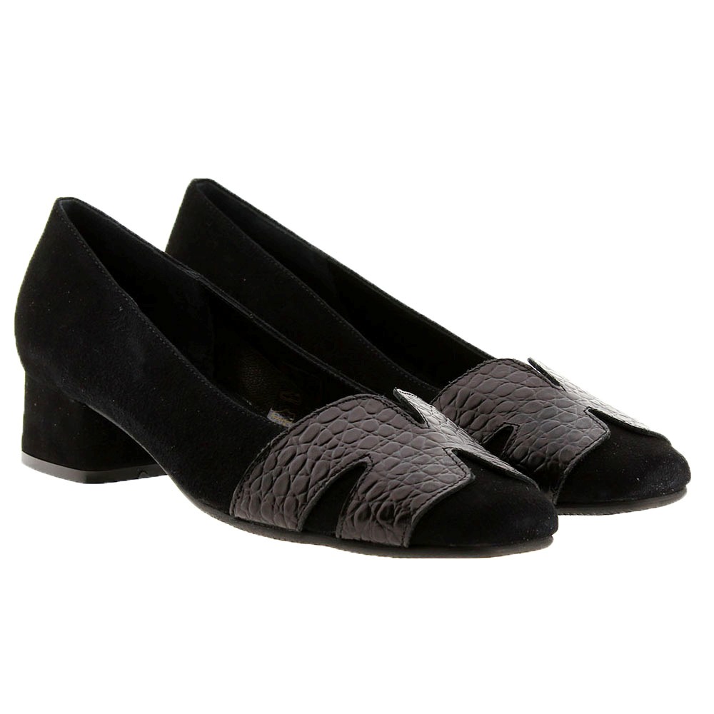 Zapato tacón bajo piel cocodrilo Reqins Komodo