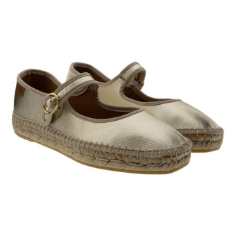 Bailarinas hebillas mujer doradas Popa Lira Laminado