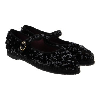 Merceditas lentejeulas negras mujer Flabelus Litle Prince