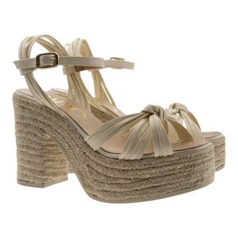 Sandalias piel tacón alto esparto y plataforma Gaimo Lolita
