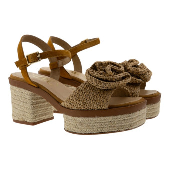 Sandalias tacón y plataforma mujer flor Gaimo LUANA