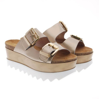 Sandalia hebillas con doble suela Alpe Luxury 338461 43 Platino