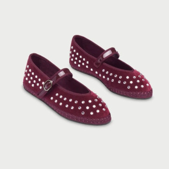 Bailarinas terciopelo Flabelus tachas Mae