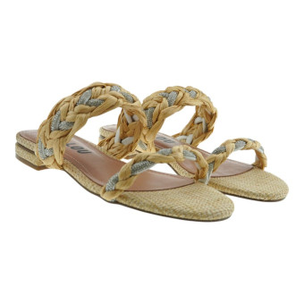 Sandalias mujer planas trenzadas strass Bibilou MAU SANDAL