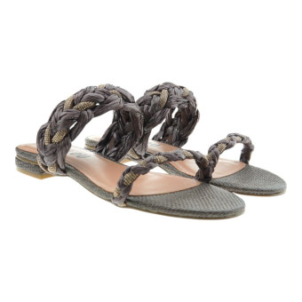 Sandalias mujer planas trenzadas strass Bibilou MAU SANDAL