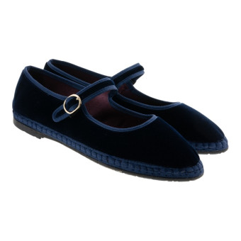 Bailarinas hebilla terciopelo Flabelus Mary jane
