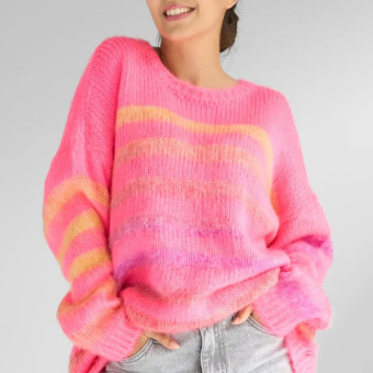 Jersey lana rayas rosas Miss Goodlife MG13284