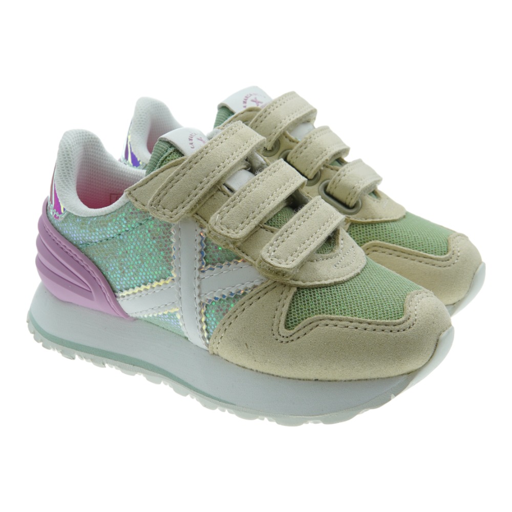 Zapatillas velcro metalizadas Munich Mini Massana Vc