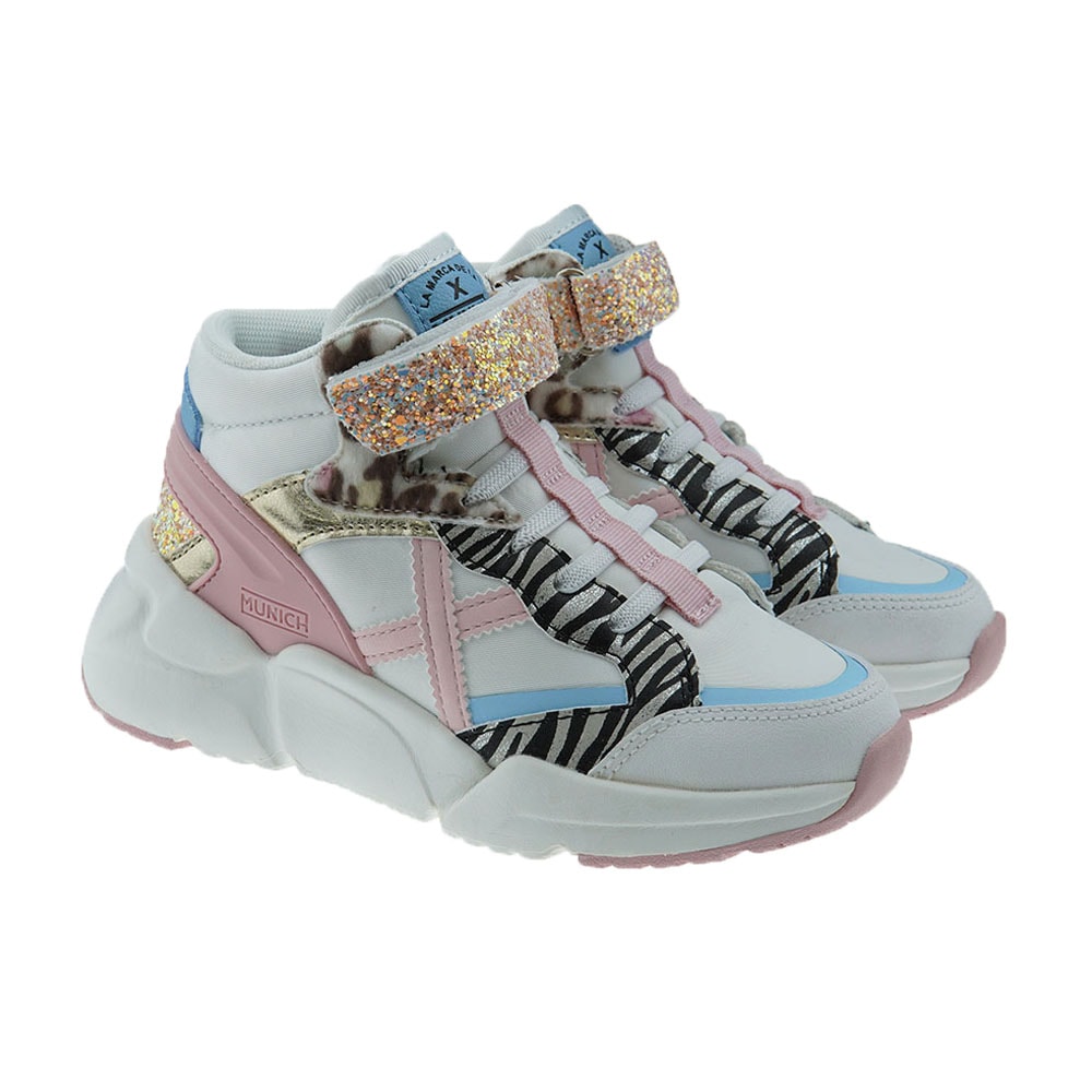 Botas sport niña purpurina velcro Munich Mini Track Boot