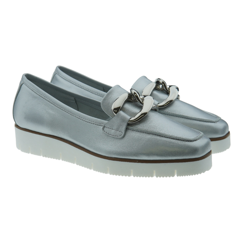 Mocasines metalizados mujer cadena Reqins Naster Cuir