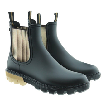 Botines Agua Igor Chelsea Mujer Negro Rock Bicolor