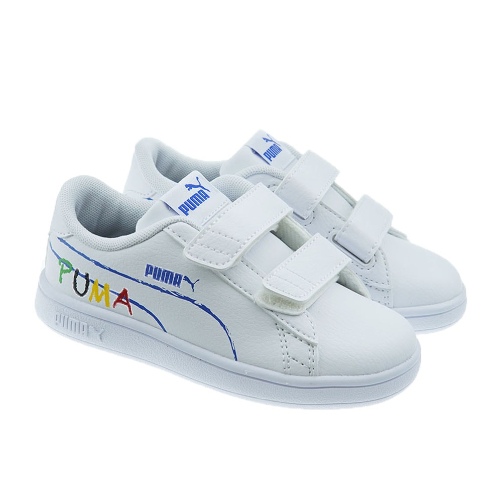 Deportiva niño blanca logo multicolor Puma Smash V2