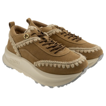 Zapatillas sneakers ante cuero pespuntes lana Mou Speed Skimo