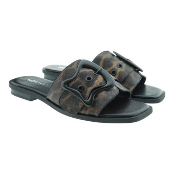Sandalias Planas Hebilla Noa Harmon Vibra Animal Print