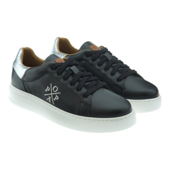 Sneakers piel mujer cordónes Popa Vicort Adornos