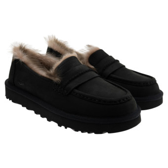 Ugg mocasines mujer ante negro piel oveja W Ellis