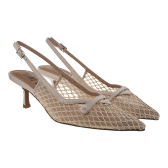 Zapato destalonado tacón bajo macramé BibiLou XAYAH 55